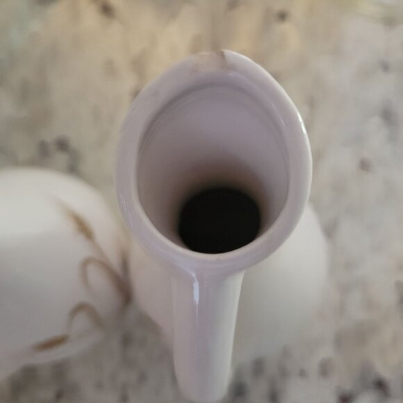 Vintage White Ceramic Pitcher Set With Gold Wheat Design - Picture 4 of 7